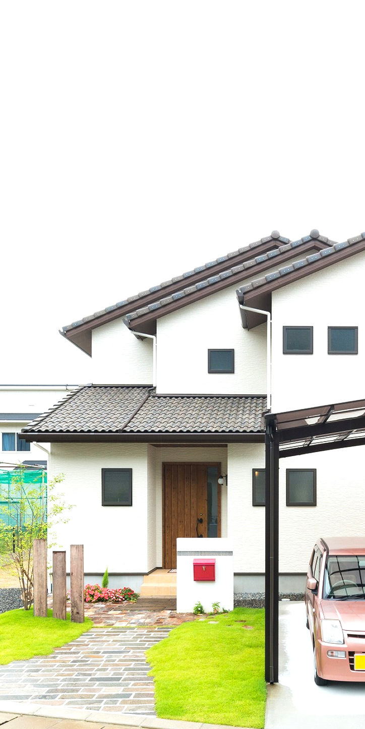 外構がおしゃれな新築外観